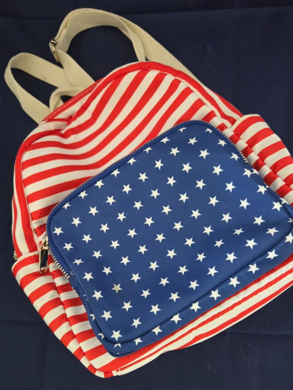 Celebrate America Back Pack! Recycled polyester. 11" top to bottom